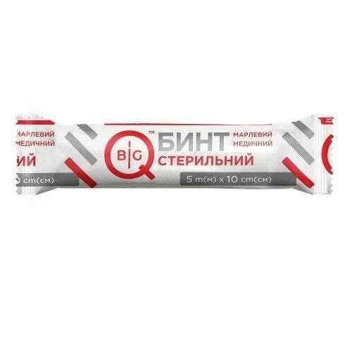 Бинт марлевий стерильний BigQ медичний 5 м х 10 см