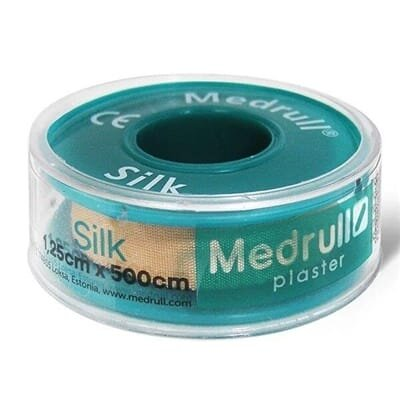 Пластир медичний Medrull Silk на шовковій основі, котушка, 1,25 см x 500 см, 1 штука
