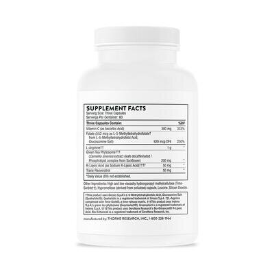 Підтримка серцево-судинної системи Thorne Research L-Arginine Plus (Perfusia Plus), 180 капсул
