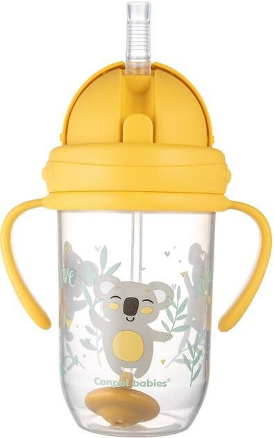 Кухоль-непроливайка Canpol babies Exotic Animals з трубочкою і обтяжувачем, жовта, 56/606_yel, 270 мл