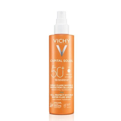 Набір Vichy Capital Soleil сонцезахисний водостійкий спрей-флюїд для тіла, SPF50+, 200 мл + Косметичка
