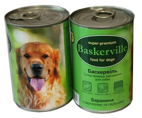 Консерви для собак Baskerville з бараниною, картоплею і гарбузом, 400 г