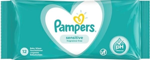 Серветки вологі Pampers Sensitive дитячі, 12 шт