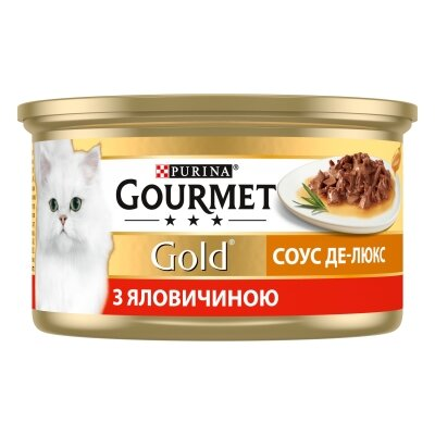 Корм вологий для кішок Purina Gourmet Gold Соус Де-Люкс з яловичиною, 85 г