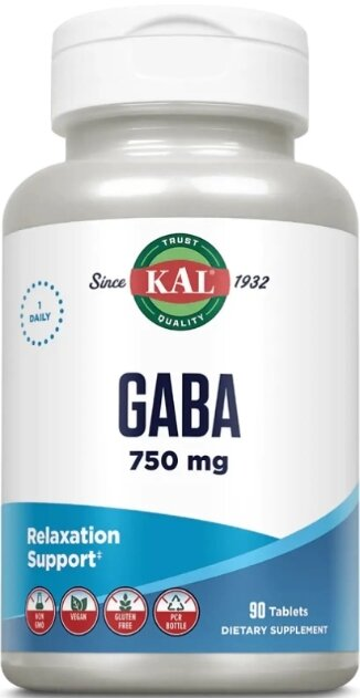 Амінокислота KAL GABA 750 мг, 90 таблеток