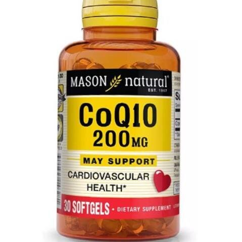 Коензим Q10 Mason Natural CoQ10 200, 30 гелевих капсул