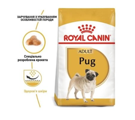 Корм сухий для собак Royal Canin Pug Adult породи мопс старше 10 місяців, 500 г
