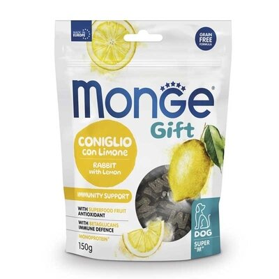 Ласощі для собак Monge Gift Dog Immunity support з кроликом та лимоном, 150 г
