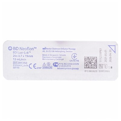 Канюля внутрішньовенна BD Neoflon 24G 0,7 х 19 мм, жовтий