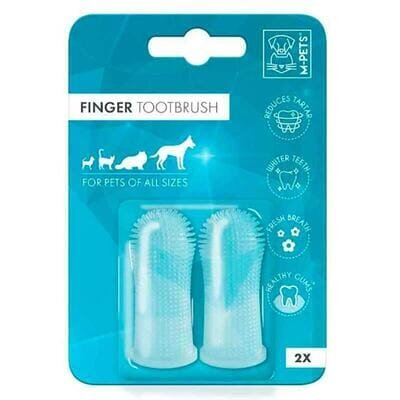 Зубна щітка на палець M-Pets Finger Toothbrush для котів та собак, біла, 2 штуки