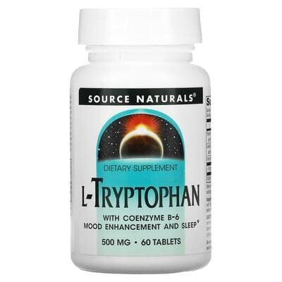 Триптофан коферментний Source Naturals L-Tryptophan with Coenzyme B-6 500 мг, 60 таблеток