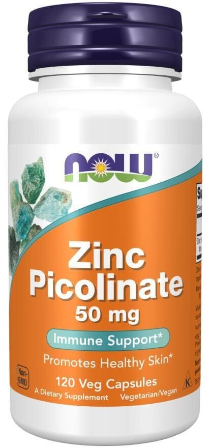 Цинк піколінат NOW Zinc Picolinate 50 мг вег. капсули №120