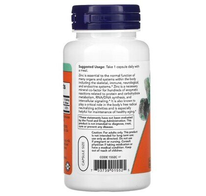 Цинк піколінат NOW Zinc Picolinate 50 мг вег. капсули №120