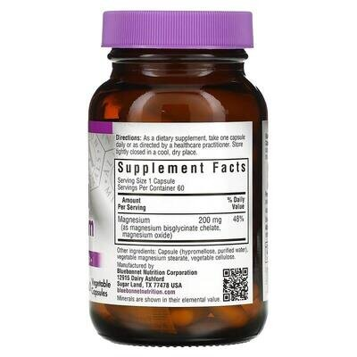 Хелатний Буферний Магній Bluebonnet Nutrition Buffered Chelated Magnesium капсули №60