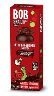 Цукерки Bob Snail Choсo Яблуко-вишня у бельгійському молочному шоколаді, 30 г