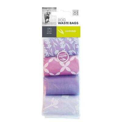 Набір пакетів M-Pets Dog Waste Bags для прибирання за собакою з ароматом лаванди, 4 рулони по 15 штук