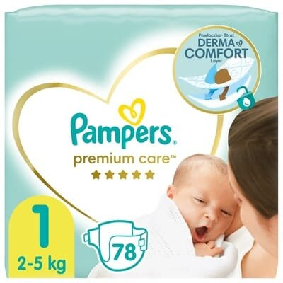 Підгузки дитячі Pampers Premium Care розмір 1, 2-5 кг, 78 шт