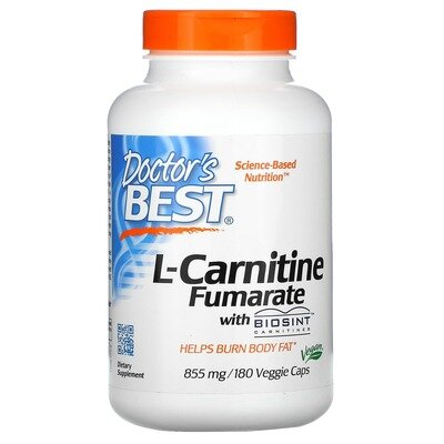 Амінокислота Doctor's Best L-Carnitine Fumarate, 180 капсул