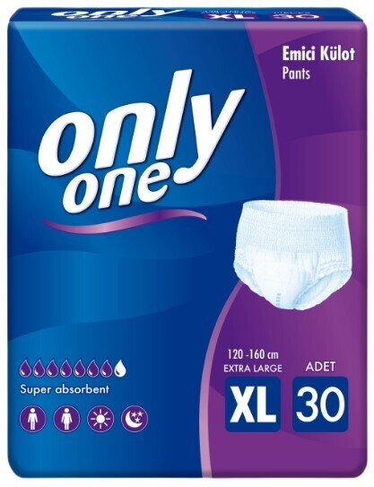 Підгузники-труси для дорослих ONLY ONE, розмір XL, 30 штук