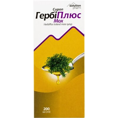 ГербіПлюс сироп Ісландський мох Solution Pharm сироп по 200 мл у флак.