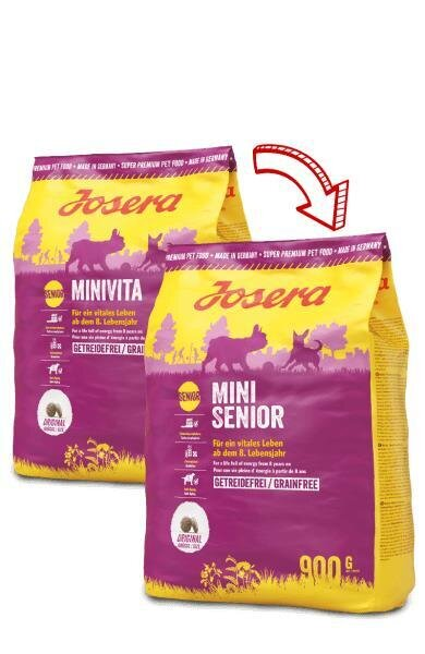 Корм сухий Josera Mini Senior для собак дрібних порід з лососем, 900 г