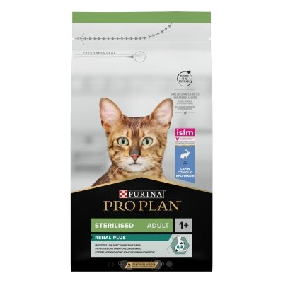 Корм сухий для стерилізованих кішок і котів Purina Pro Plan Sterilised Adult 1+ з кроликом, 1,5 кг