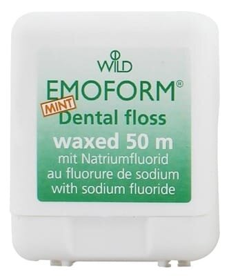 Зубна нитка Dr. Wild Emoform вощена, з фторидом та м'ятою, 50 м