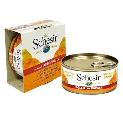 Консерва для собак Schesir Chicken with Papaya філе курки з папайєю у желе, 150 г