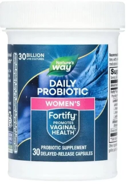 Комплекс Про- та пребіотиків для жінок Nature's Way Fortify 30 млрд КУО, 30 капсул з відстроченим вивільненням