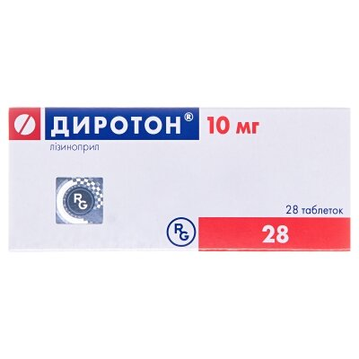 Диротон таблетки по 10 мг №28 (14х2)