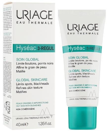 Крем для обличчя Uriage Hyseac 3-Regul Global Skincare універсальний догляд для комбінованої шкіри, 40 мл