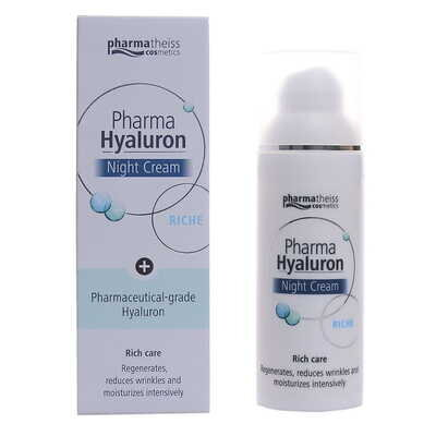 Крем для обличчя Pharma Hyaluron Riche нічний відновлюючий для сухої шкіри, флакон з дозатором, 50 мл