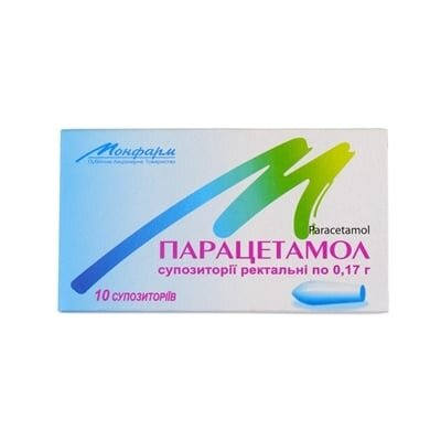 Парацетамол супозиторії рект. по 0.17 г №10 у стрип.