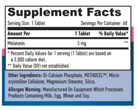 Мелатонін Haya Labs Melatonin (Time Release) пролонгованої дії 5 мг таблетки №60