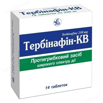 Тербінафін-КВ таблетки по 250 мг №14 (7х2)