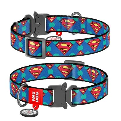 Нашийник для кішок Collar WAUDOG Nylon Супермен, ширина 20 мм, довжина 24-40 см
