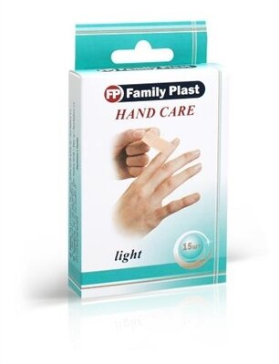 Набір пластирів медичних «FP Family Plast» бактерицидних Hand Care, 15 штук