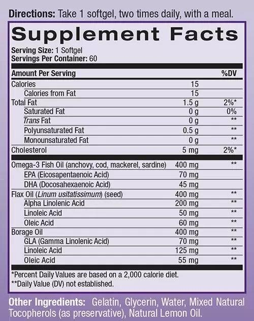 Омега 3-6-9 Natrol Omega 3-6-9 Complex з лимонним смаком, 1200 мг, 60 капсул
