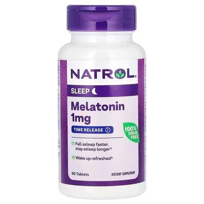 Мелатонін Natrol Melatonin із повільним вивільненням 1 мг, 90 таблеток