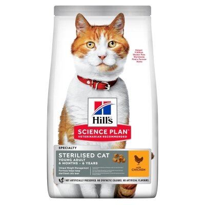 Корм сухий Hill's Science Plan Sterilised Cat Young Adult для стерилізованих кішок, з куркою, 300 г