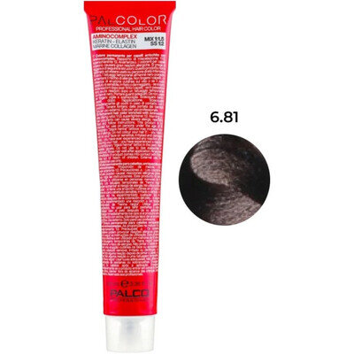 Крем-фарба для волосся Palco Professional Color № 6.81 темно-русявий коричнево-попелястий, 100 мл