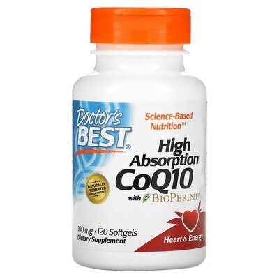 Коензим Q10 100 мг та біоперин Doctor's Best High Absorption CoQ10 with BioPerine, 120 капсул