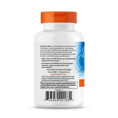 Коензим Q10 100 мг та біоперин Doctor's Best High Absorption CoQ10 with BioPerine, 120 капсул