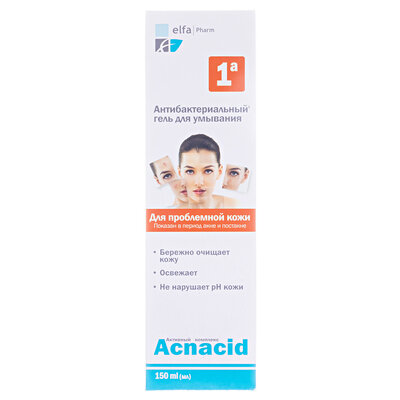 Гель для вмивання Elfa Pharm Acnacid антибактеріальний, 150 мл