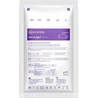Рукавички хірургічні Mercator Medical Dermagel micro латексні без пудри розмір 6,5 стерильні, 1 пара