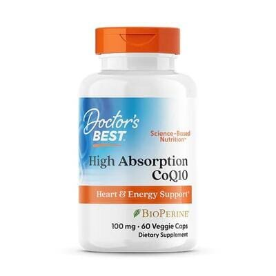 Коензим Q10 100 мг та біоперин Doctor's Best High Absorption CoQ10 with BioPerine, 60 вегетаріанських капсул