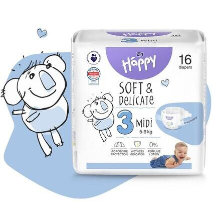 Підгузки Bella Baby Happy Midi, розмір 3, 5-9 кг, 16 шт