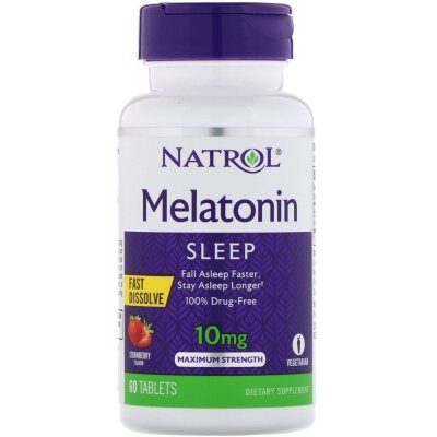 Мелатонін Natrol Melatonin 10 mg Strawberry Flavor, 60 + 15 таблеток