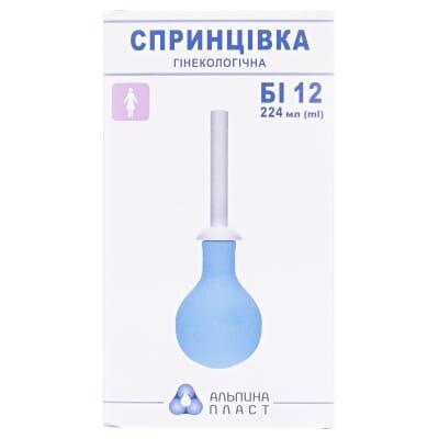 Спринцівка Альпіна БІ-12 Гінекологічна з прямим наконечником, 224 мл