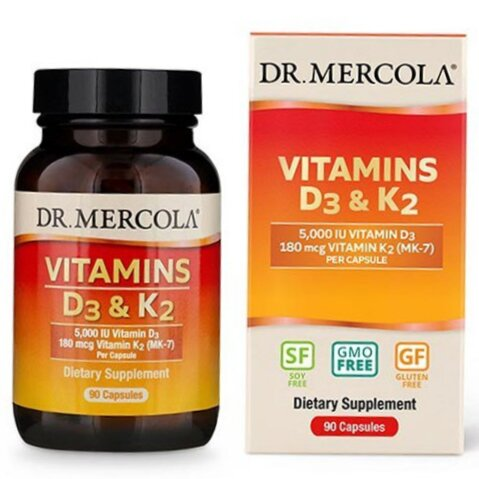 Вітаміни Dr. Mercola Vitamins D3+K2, 90 капсул